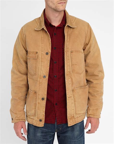 Hooded Jacket Beige Cotton Denim 